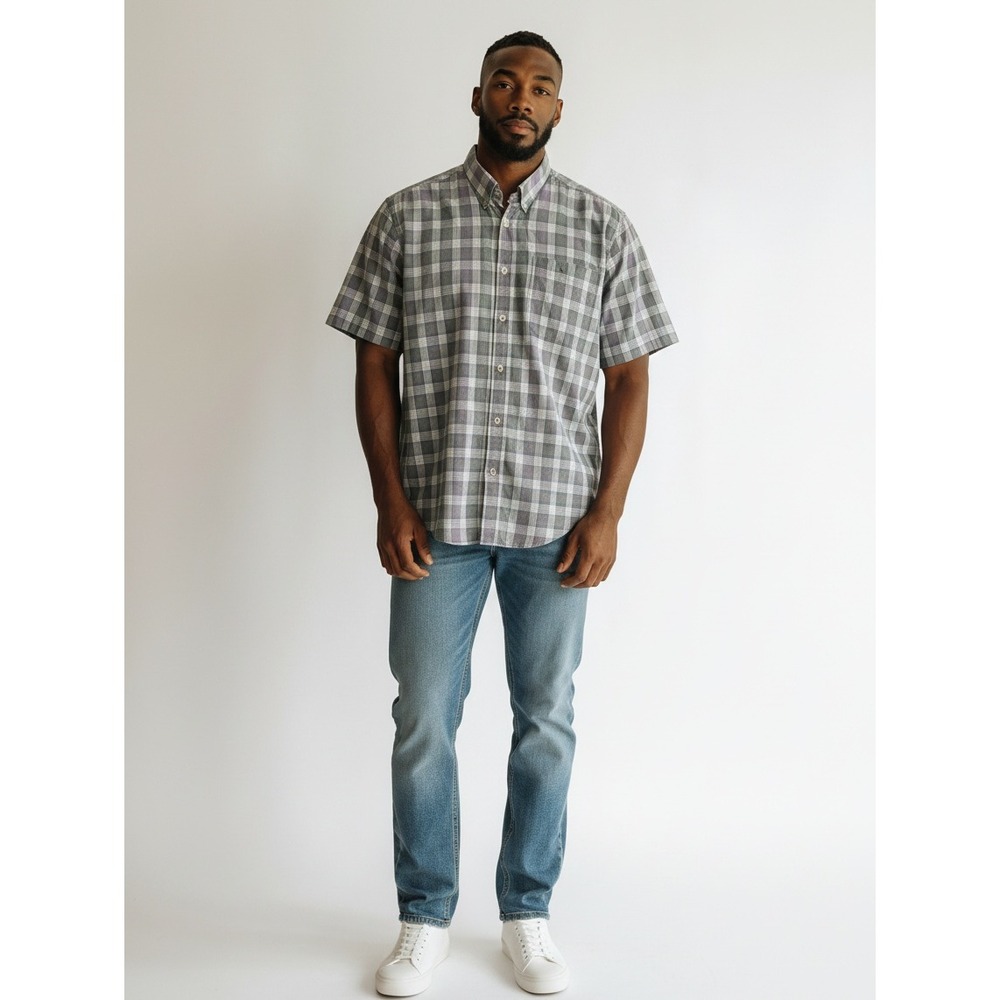 Vintage Burberrys of London Mens XL Short Sleeve Plaid Button Down Shirt